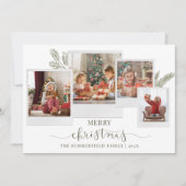 Christmas Family Fotocollage Script Modern Feestdagenkaart (Voorkant)