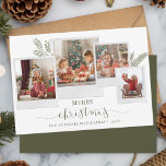 Christmas Family Fotocollage Script Modern Feestdagenkaart<br><div class="desc">Met een viervoudige fotocollage en een moderne kerstscript kunt u eenvoudig uw familienaam en foto's toevoegen. Een elegant ontwerp om dit vakantieseizoen naar vrienden en familie te sturen.</div>