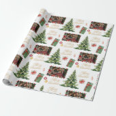 Christmas Family Frame Wrapping Paper Cadeaupapier (Uitgerold)