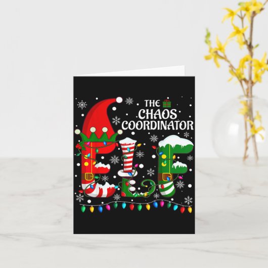 Christmas Family Matching Pajamas Chaos Coordinato Kaart (Gele Bloem)