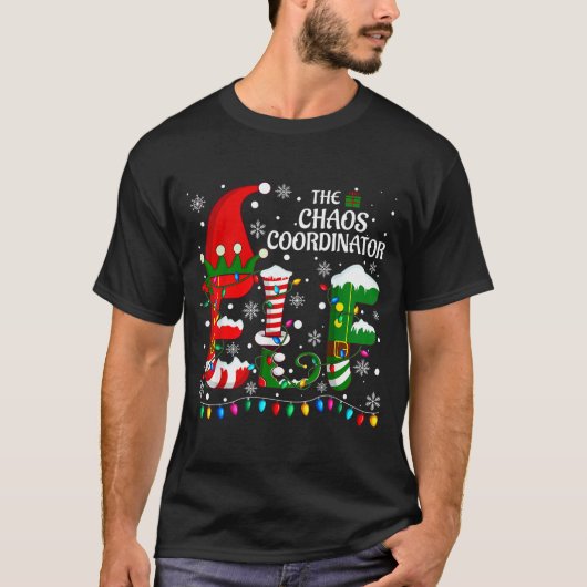 Christmas Family Matching Pajamas Chaos Coordinato T-shirt (Voorkant)