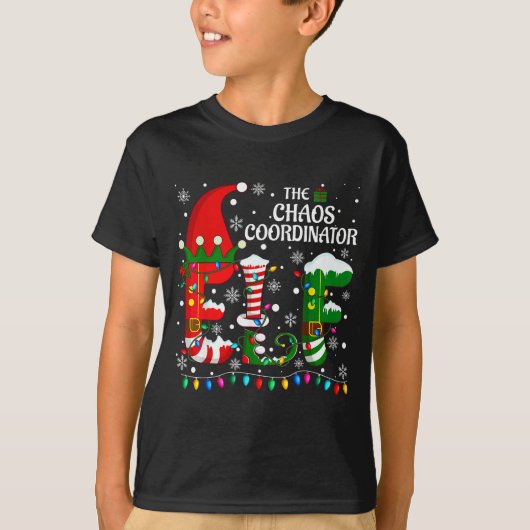 Christmas Family Matching Pajamas Chaos Coordinato T-shirt (Voorkant)