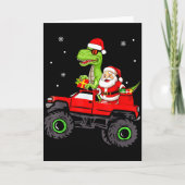 Christmas Family Matching Santa Truck Dinosaur Boy Kaart (Voorkant)
