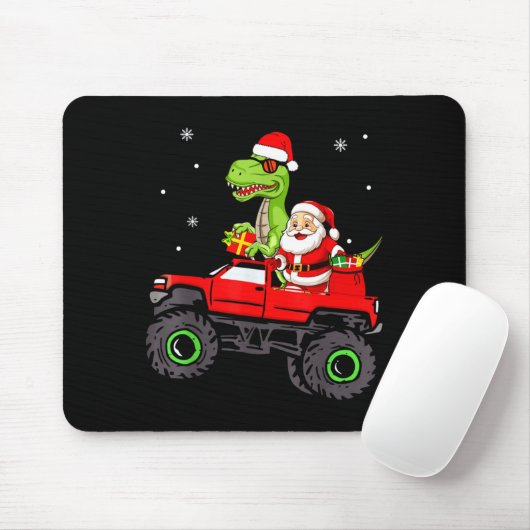Christmas Family Matching Santa Truck Dinosaur Boy Muismat (Met muis)