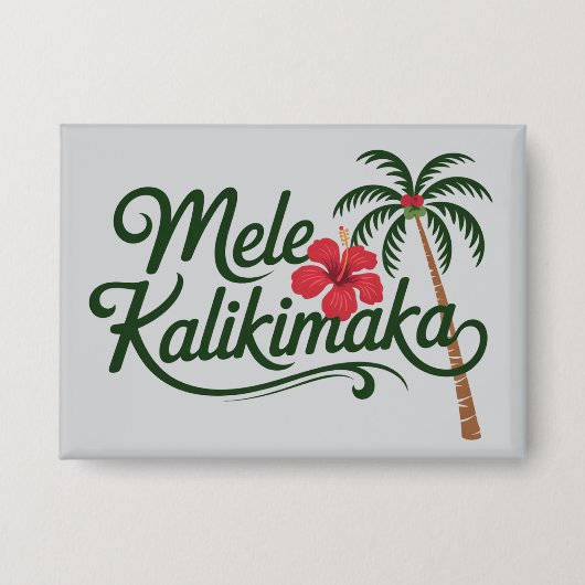 Christmas Family Mele Kalikimaka Hawaii Beach  Button (Voorkant)