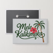 Christmas Family Mele Kalikimaka Hawaii Beach  Button (Voorkant / Achterkant)