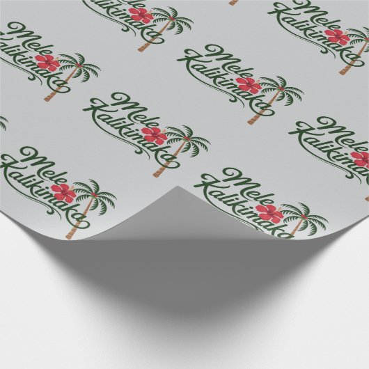 Christmas Family Mele Kalikimaka Hawaii Beach  Cadeaupapier (Hoek)