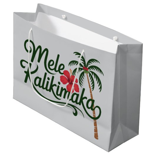 Christmas Family Mele Kalikimaka Hawaii Beach Groot Cadeauzakje (Voorkant Gekanteld)