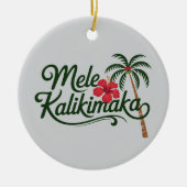 Christmas Family Mele Kalikimaka Hawaii Beach  Keramisch Ornament (Voorkant)