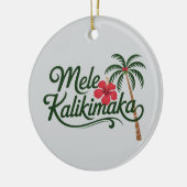 Christmas Family Mele Kalikimaka Hawaii Beach  Keramisch Ornament (Links)