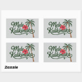 Christmas Family Mele Kalikimaka Hawaii Beach  Rechthoekige Sticker (Vel)