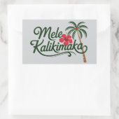 Christmas Family Mele Kalikimaka Hawaii Beach  Rechthoekige Sticker (Tas)
