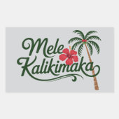Christmas Family Mele Kalikimaka Hawaii Beach  Rechthoekige Sticker (Voorkant)