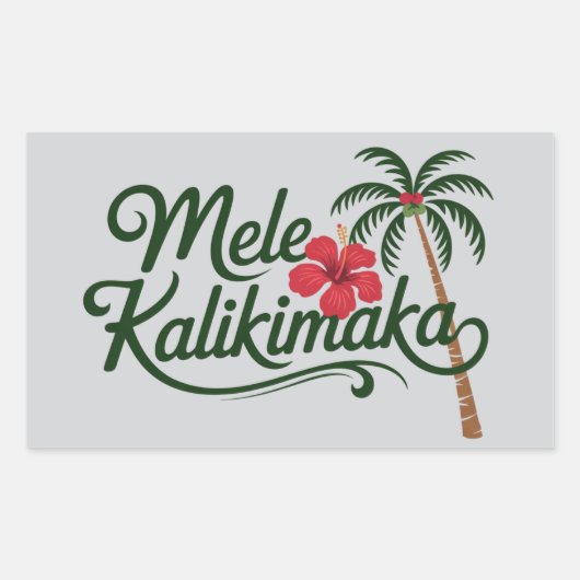 Christmas Family Mele Kalikimaka Hawaii Beach  Rechthoekige Sticker (Voorkant)