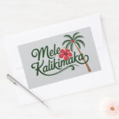Christmas Family Mele Kalikimaka Hawaii Beach  Rechthoekige Sticker (Envelop)