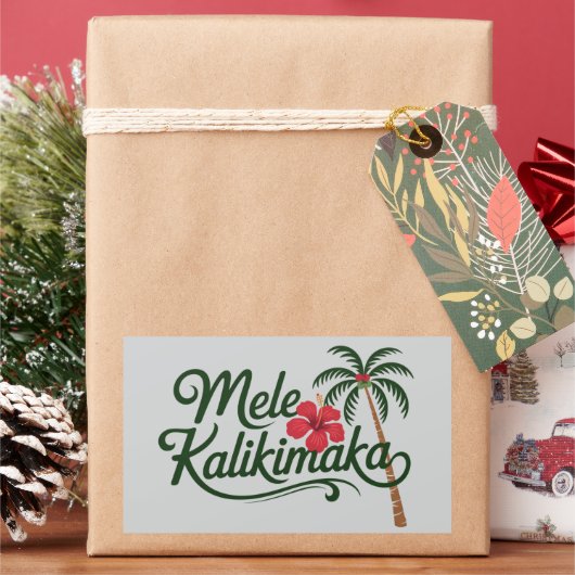 Christmas Family Mele Kalikimaka Hawaii Beach  Rechthoekige Sticker (Feestdagen)