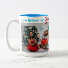 Christmas & Family Personalized Tweekleurige Koffiemok