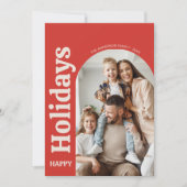 Christmas Family Photo Arch Red Feestdagenkaart (Voorkant)