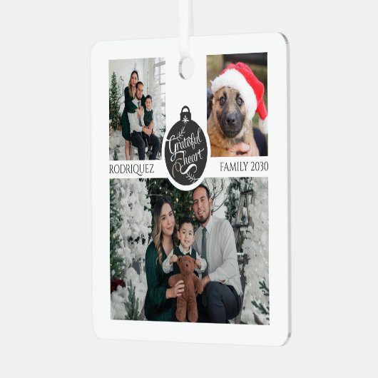 Christmas Family Photo Collage Ornament (Voorkant links)