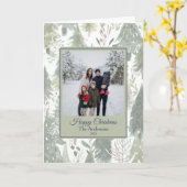 Christmas Family Photo Greeting Card Kaart (Gele Bloem)