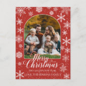 Christmas Family Photo Post Kaart – Feestelijk Roo (Voorkant)
