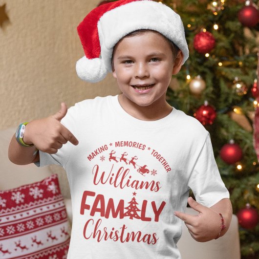 Christmas Family Reunion with Name T-shirt