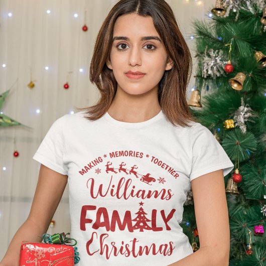 Christmas Family Reunion with Name T-shirt