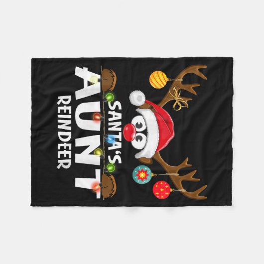 Christmas Family Santa's Aunt Reindeer Pajama  Fleece Deken (Voorkant (Horizontaal))
