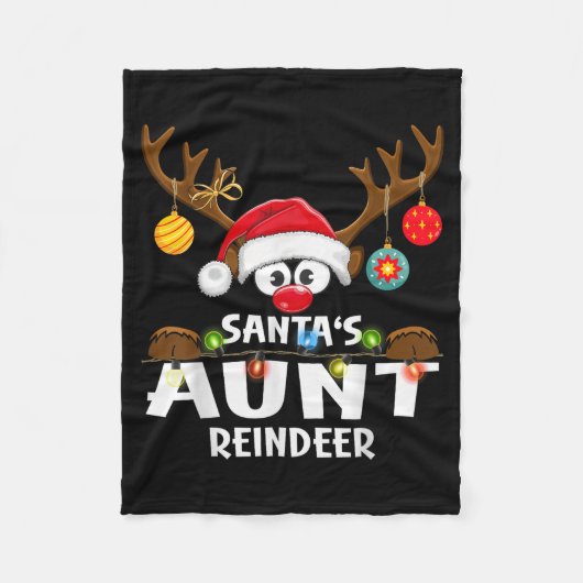Christmas Family Santa's Aunt Reindeer Pajama  Fleece Deken (Voorkant)