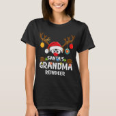 Christmas Family Santa's Grandma Reindeer Pajama  T-shirt (Voorkant)
