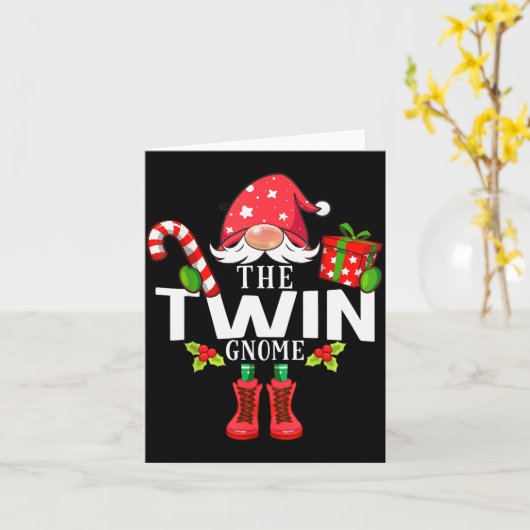 Christmas Family The Twin Gnome Matching  Kaart (Gele Bloem)