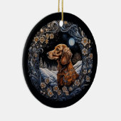 Christmas Fantasy Dachshund Keramisch Ornament (Rechts)