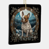 Christmas Fantasy Frenchie Keramisch Ornament (Rechts)