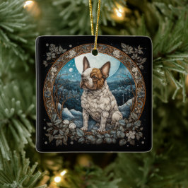 Christmas Fantasy Frenchie Keramisch Ornament