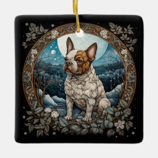 Christmas Fantasy Frenchie Keramisch Ornament (Voorkant)