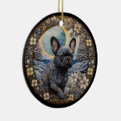 Christmas Fantasy Frenchie Keramisch Ornament (Rechts)