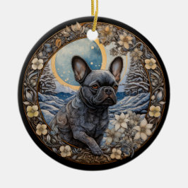 Christmas Fantasy Frenchie Keramisch Ornament