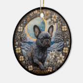 Christmas Fantasy Frenchie Keramisch Ornament (Links)