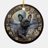 Christmas Fantasy Frenchie Keramisch Ornament (Achterkant)
