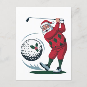 Christmas Fantasy Golf spelen Santa Claus Feestdagenkaart