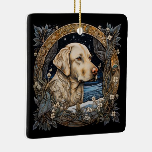 Christmas Fantasy Labrador Keramisch Ornament (Rechts)