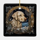 Christmas Fantasy Labrador Keramisch Ornament (Achterkant)