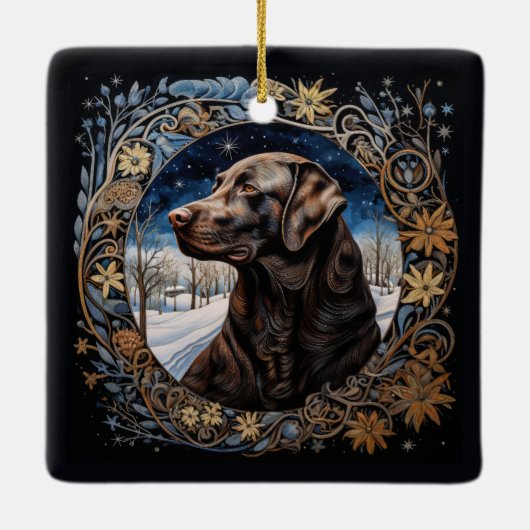 Christmas Fantasy Labrador Ornament (Achterkant)