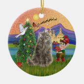 Christmas Fantasy - Noorse Boskat Keramisch Ornament (Voorkant)