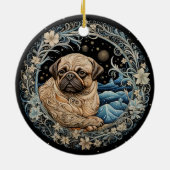 Christmas Fantasy Pug Ornament (Achterkant)