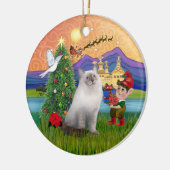 Christmas Fantasy - Ragdoll kat (blauw zeehondenpu Keramisch Ornament (Links)