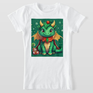 Christmas Fantasy Schattige Dragon T-Shirt Design