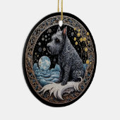 Christmas Fantasy Scottie Keramisch Ornament (Rechts)