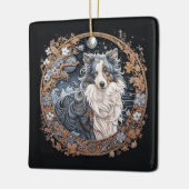 Christmas Fantasy Sheltie Keramisch Ornament (Links)