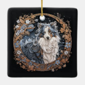 Christmas Fantasy Sheltie Keramisch Ornament (Achterkant)